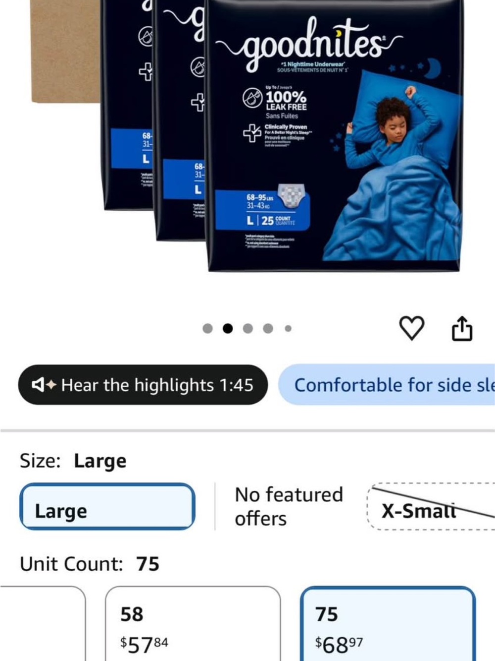 Goodnites unopened set